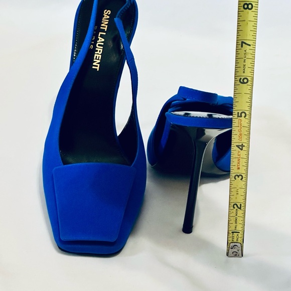 Saint Laurent YSL Satin Slingback Heels - Picture 11 of 12